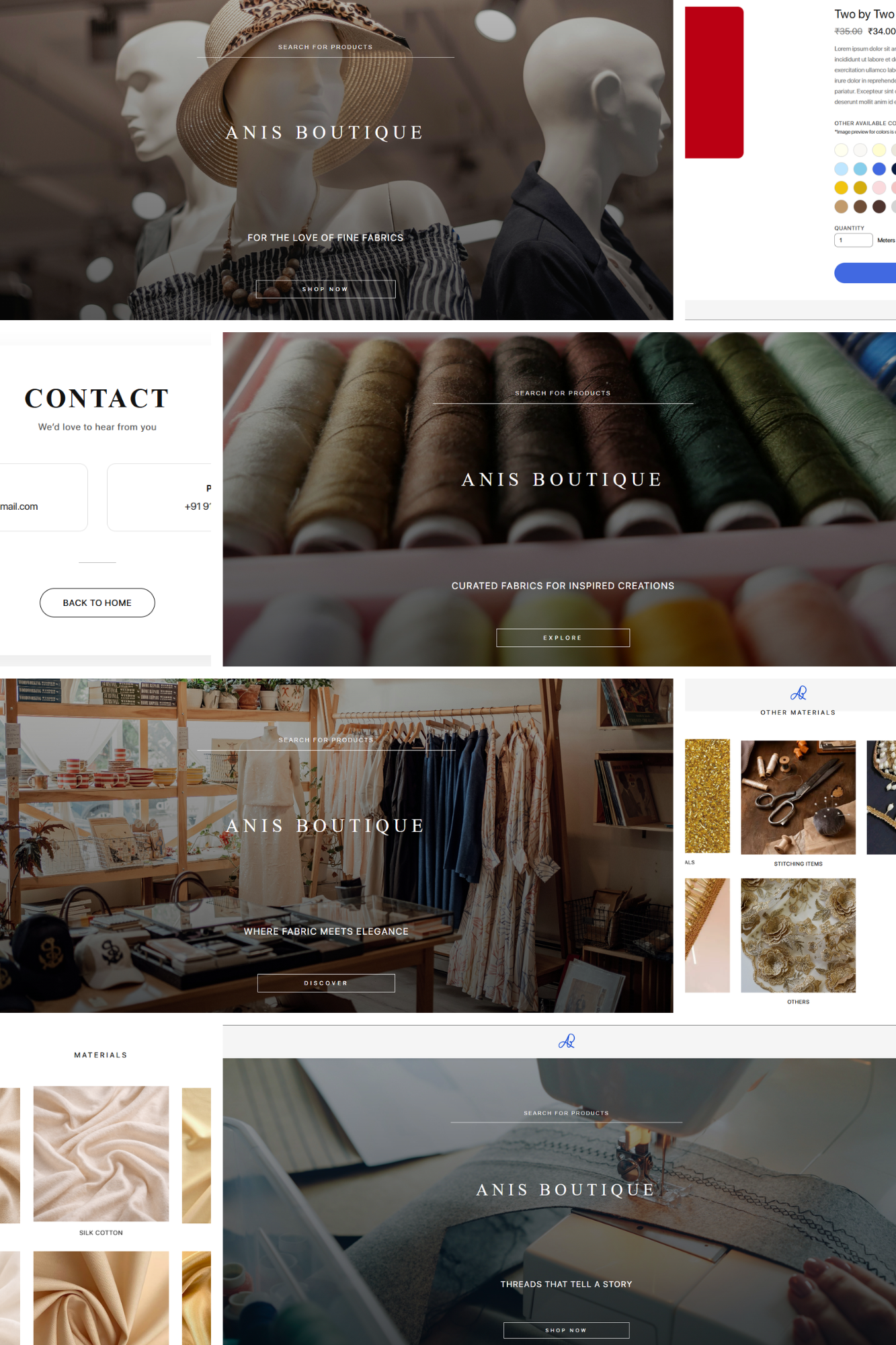 Anis Boutique E-commerce Website Design