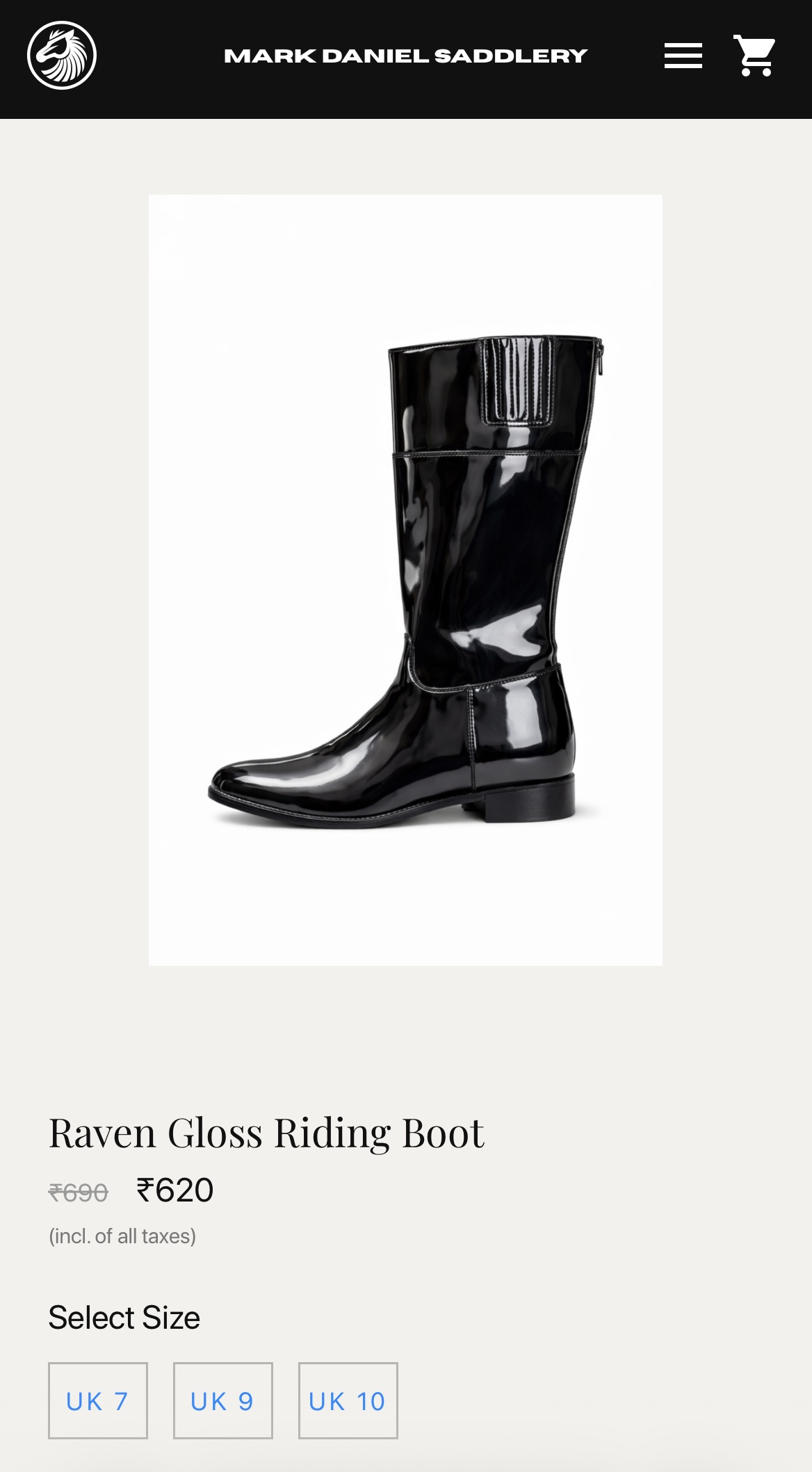 Mark Daniel Saddlery E-commerce Website Design